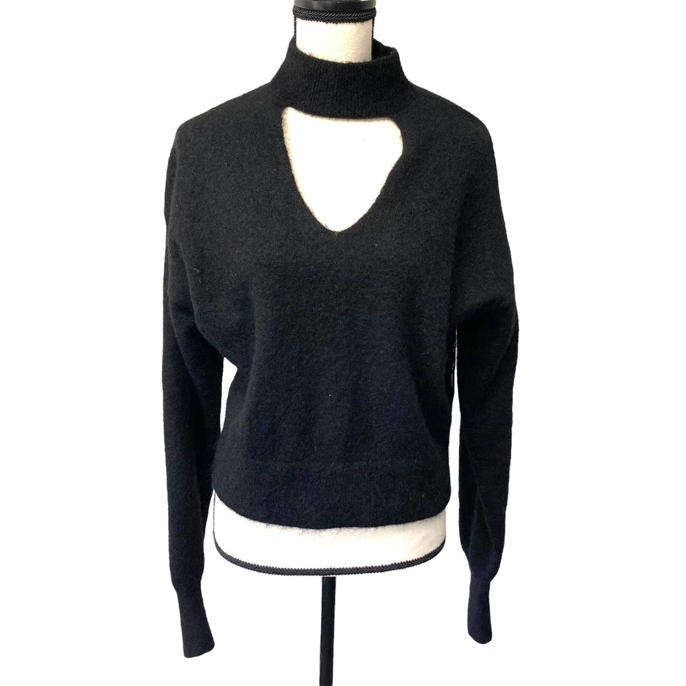 & Other Stories Black Cutout Turtleneck Sweater